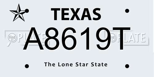 A8619T Texas License Plate