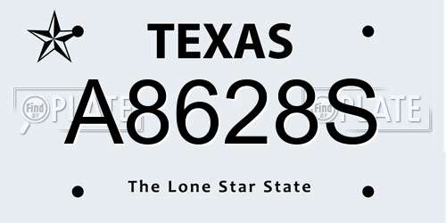 A8628S Texas License Plate