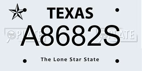 A8682S Texas License Plate