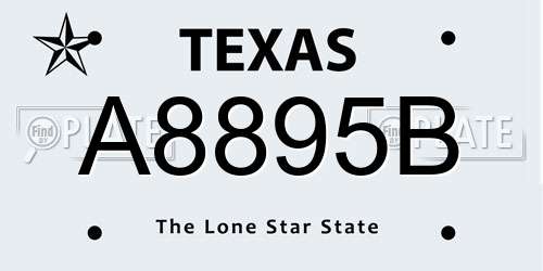 A8895B Texas License Plate