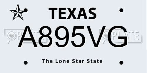 A895VG Texas License Plate