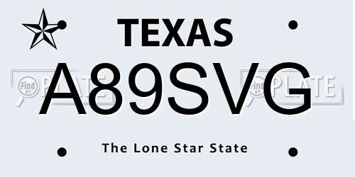 A89SVG Texas License Plate