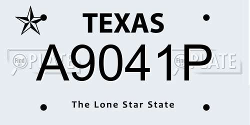A9041P Texas License Plate