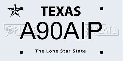 A90AIP Texas License Plate