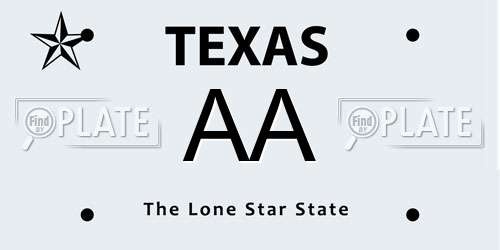 AA Texas License Plate