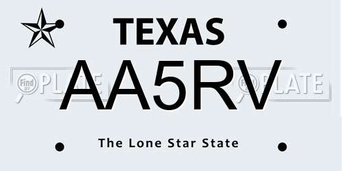 AA5RV Texas License Plate