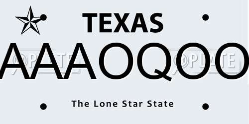 AAAOQOO Texas License Plate
