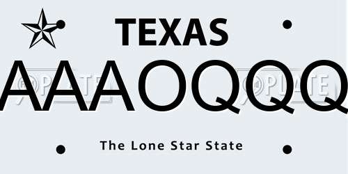 AAAOQQQ Texas License Plate