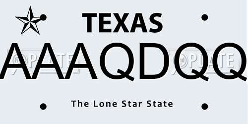 AAAQDQQ Texas License Plate