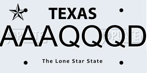 AAAQQQD Texas License Plate
