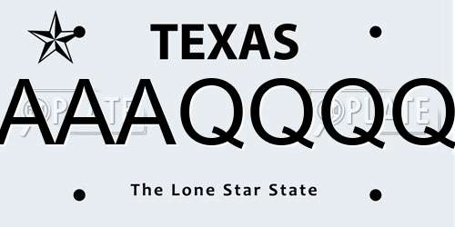 AAAQQQQ Texas License Plate