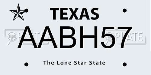 AABH57 Texas License Plate