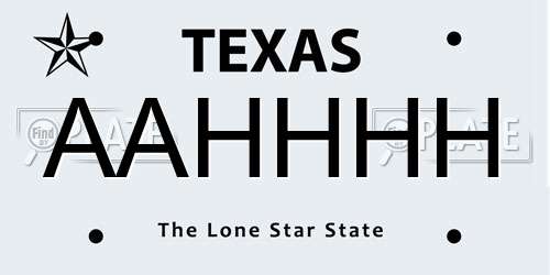 AAHHHH Texas License Plate