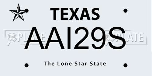 AAI29S Texas License Plate