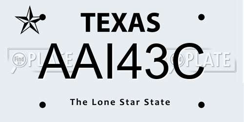 AAI43C Texas License Plate
