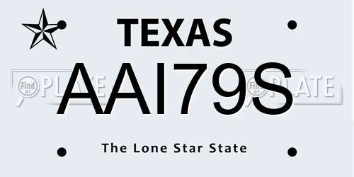 AAI79S Texas License Plate