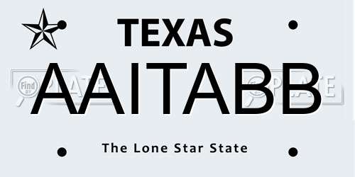 AAITABB Texas License Plate