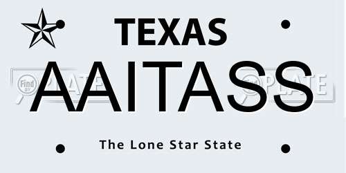 AAITASS Texas License Plate
