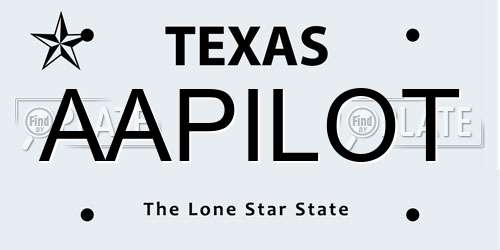 AAPILOT Texas License Plate