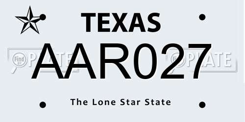AAR027 Texas License Plate