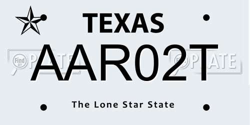 AAR02T Texas License Plate