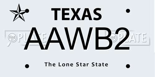 AAWB2 Texas License Plate