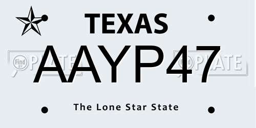 AAYP47 Texas License Plate