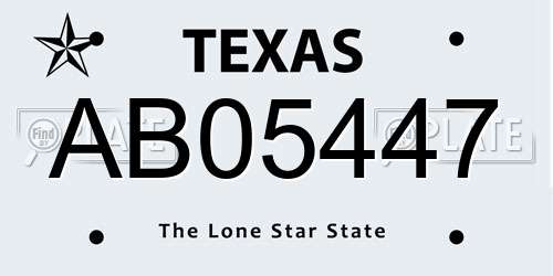AB05447 Texas License Plate