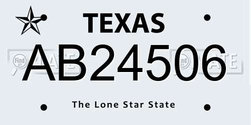 AB24506 Texas License Plate