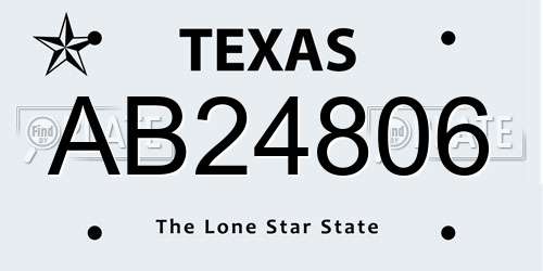 AB24806 Texas License Plate