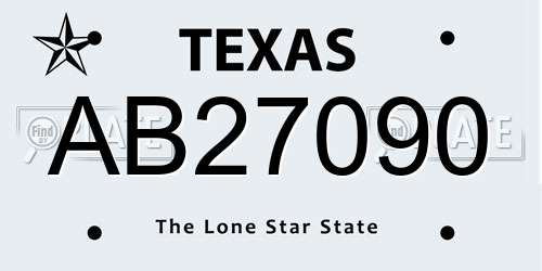 AB27090 Texas License Plate