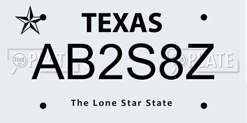 AB2S8Z Texas License Plate