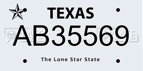 AB35569 Texas License Plate