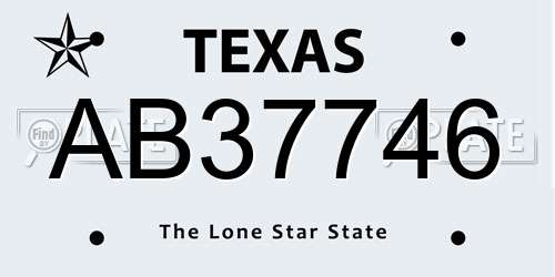 AB37746 Texas License Plate