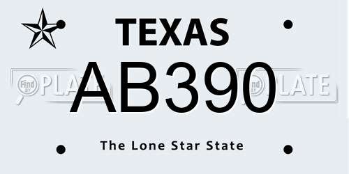 AB390 Texas License Plate