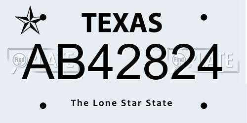 AB42824 Texas License Plate