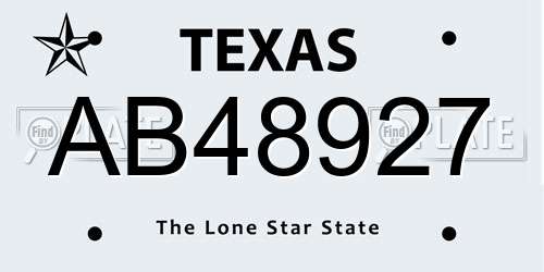 AB48927 Texas License Plate