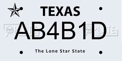 AB4B1D Texas License Plate