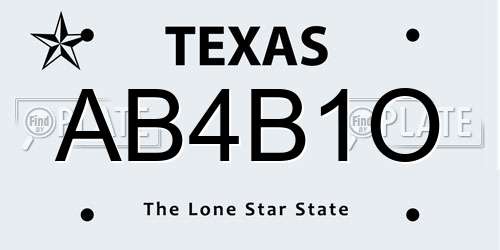 AB4B1O Texas License Plate