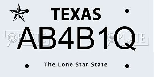 AB4B1Q Texas License Plate