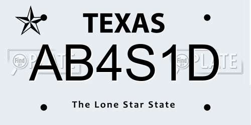 AB4S1D Texas License Plate