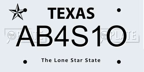 AB4S1O Texas License Plate