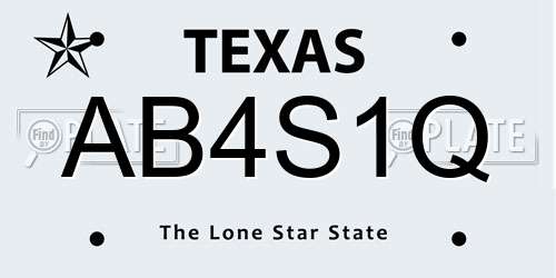 AB4S1Q Texas License Plate
