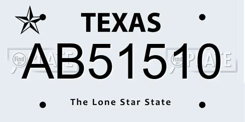 AB51510 Texas License Plate