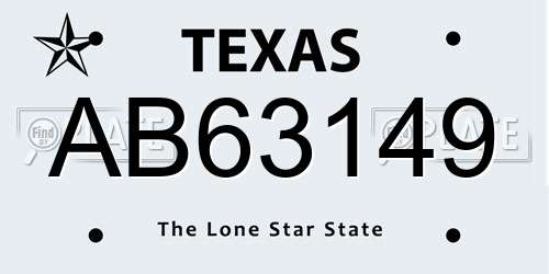 AB63149 Texas License Plate