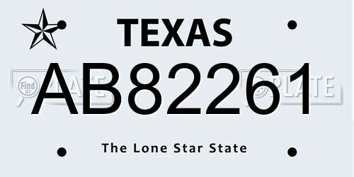 AB82261 Texas License Plate