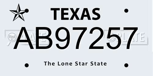 AB97257 Texas License Plate