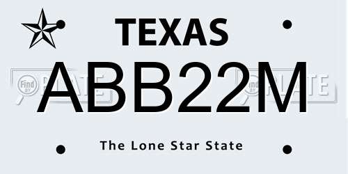 ABB22M Texas License Plate