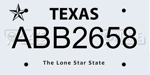 ABB2658 Texas License Plate
