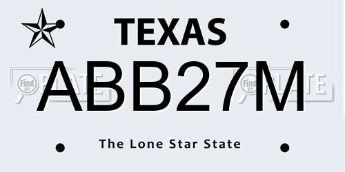 ABB27M Texas License Plate